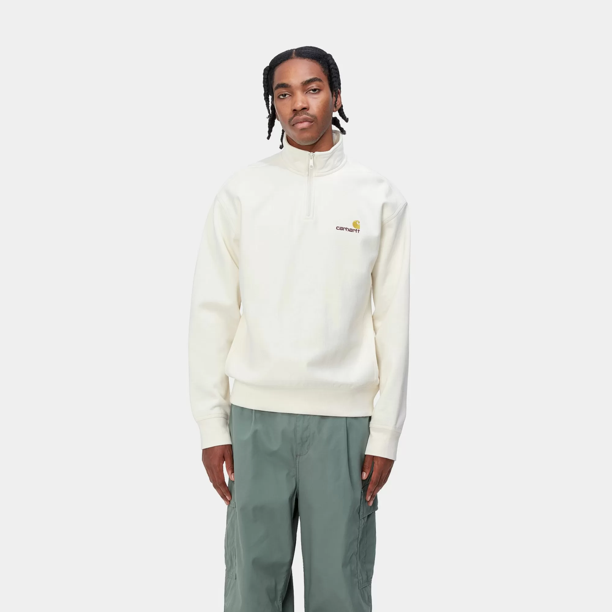 Carhartt WIP Sweats>Half Zip American Script Sweatshirt