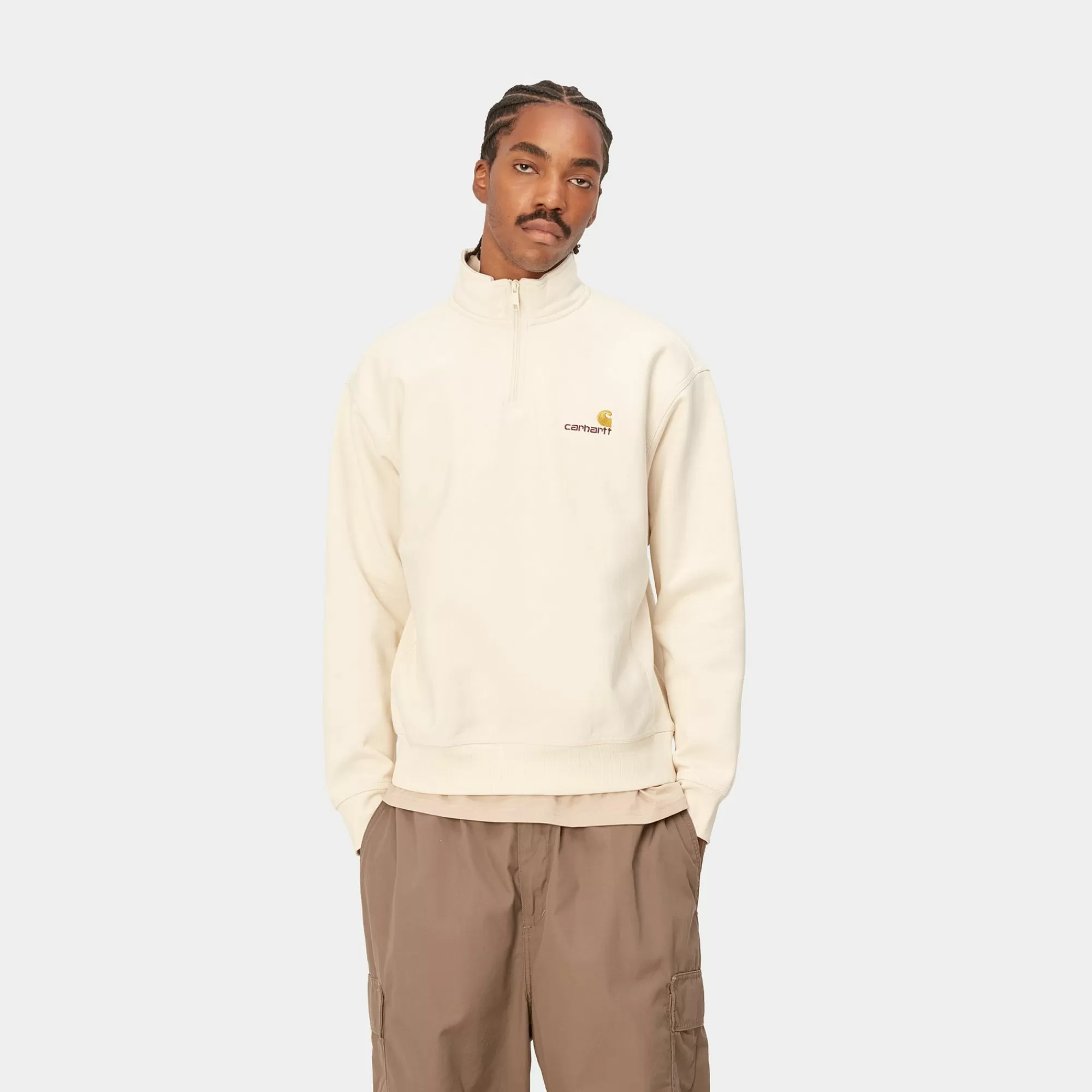 Carhartt WIP Sweats>Half Zip American Script Sweatshirt