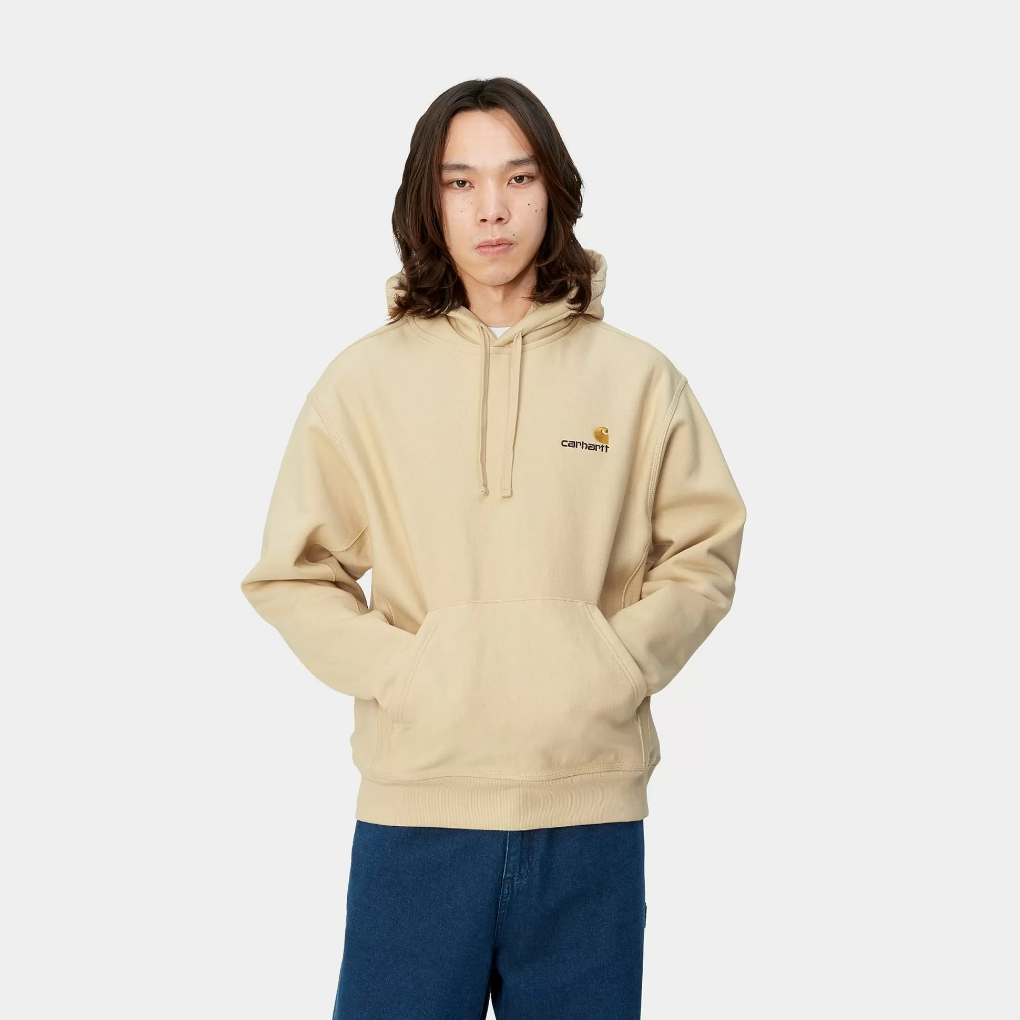 Carhartt WIP Core Products>Hooded American Script Sweatshirt