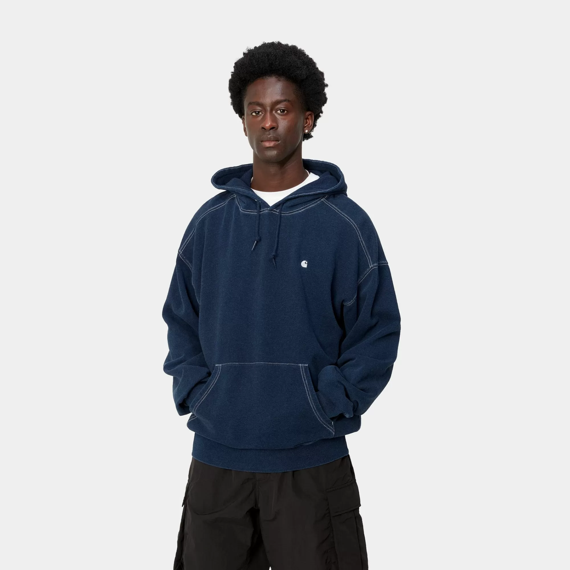 Carhartt WIP Sweats>Hooded Cobalt Sweatshirt