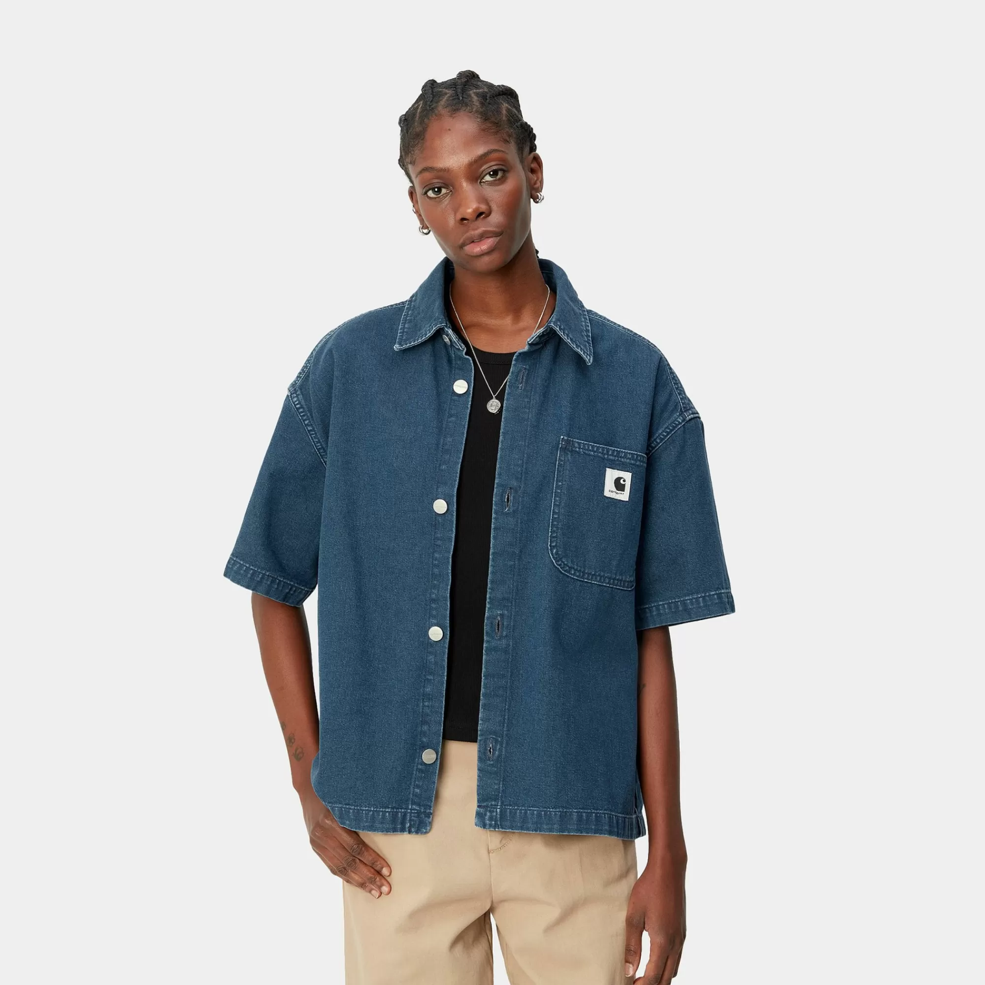 Carhartt WIP Shirts>W' S/S Lovilia Shirt